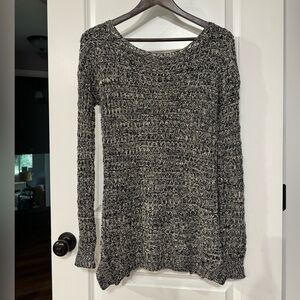 Ruby Moon small long sleeve brown/black and cream knit sweater.